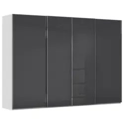 Schwebet&uuml;renschrank in Schwarz, Seidengrau