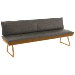 Sitzbank 214/88/66 cm in Dunkelbraun, Currygelb, Wildeiche