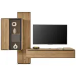 XXXLutz Lauterach - Ihr M&ouml;belhaus bei Bregenz Wohnwand 3-teilig in Anthrazit, Kastanienfarben 273,8/205,5/39,5 cm