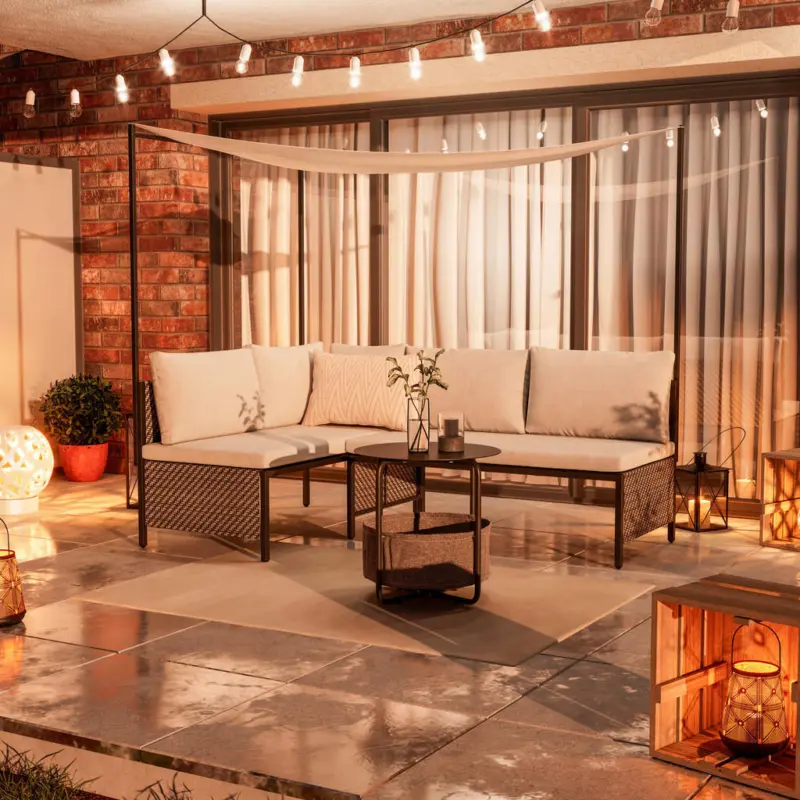 Loungegarnitur 2-teilig 188/172 cm Eisen