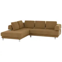 Ecksofa in Chenille Honig 235/277 cm