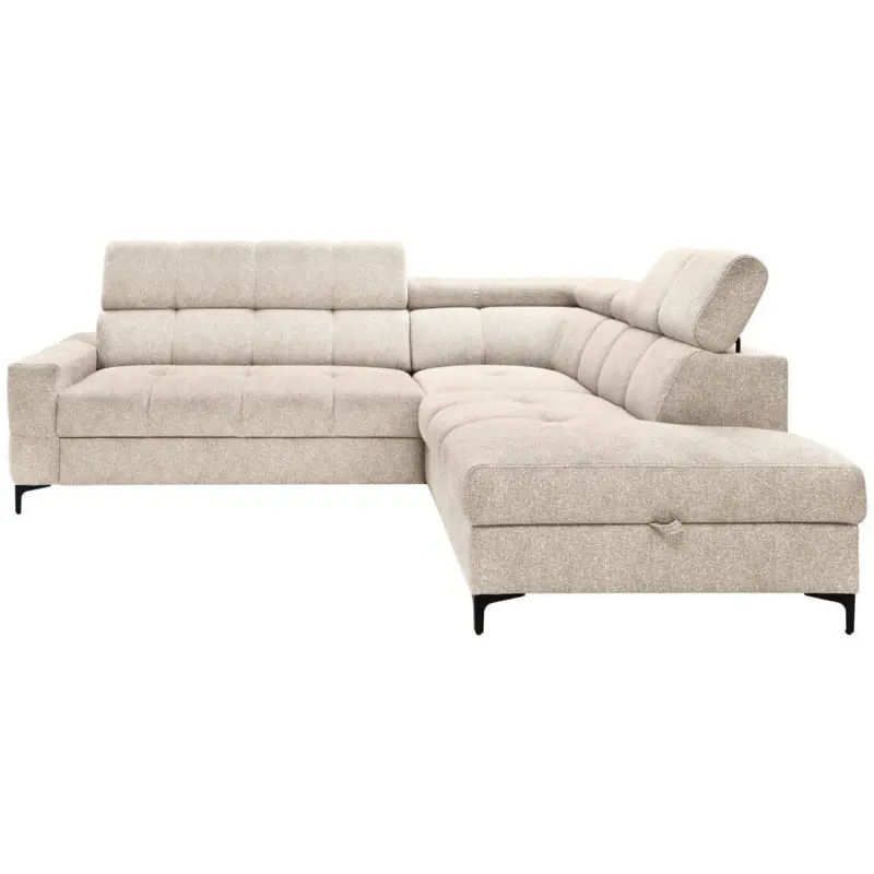Ecksofa in Struktur Beige 254/212 cm
