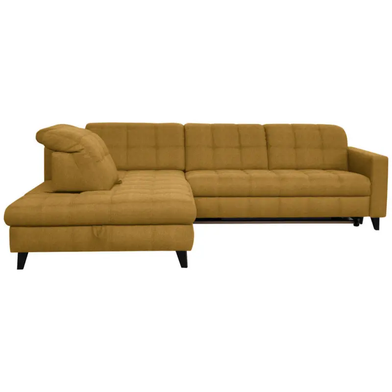 Ecksofa in Webstoff Currygelb 216/297 cm