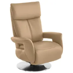 Relaxsessel in Leder Hellbraun