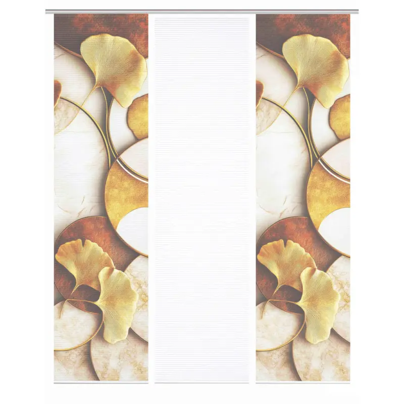 Fl&auml;chenvorhang in Naturfarben, Goldfarben, Cognac blickdicht
