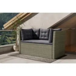 Gartenbank 160/80/85 cm in Grau, Dunkelgrau