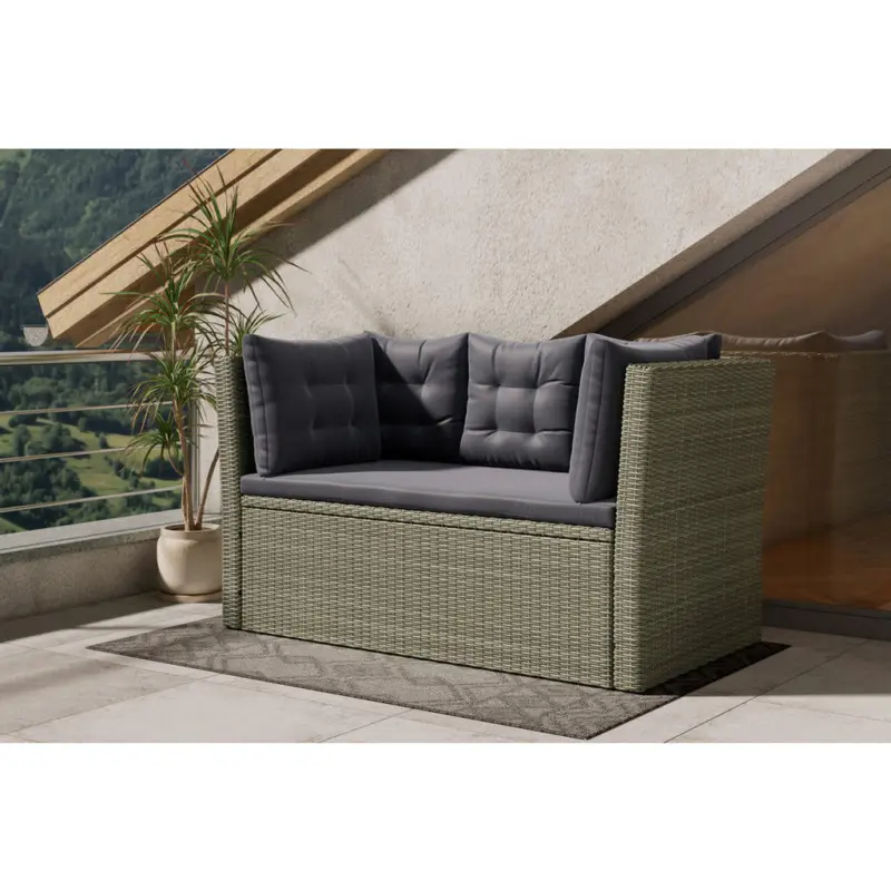 Gartenbank 160/80/85 cm in Grau, Dunkelgrau