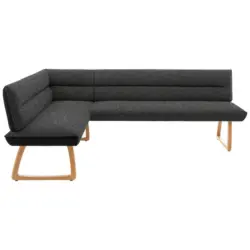 Eckbank 162/237 cm in Anthrazit, Schwarz
