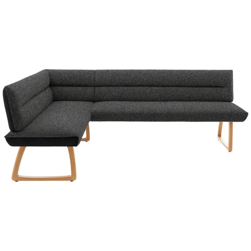 Eckbank 162/237 cm in Anthrazit, Schwarz