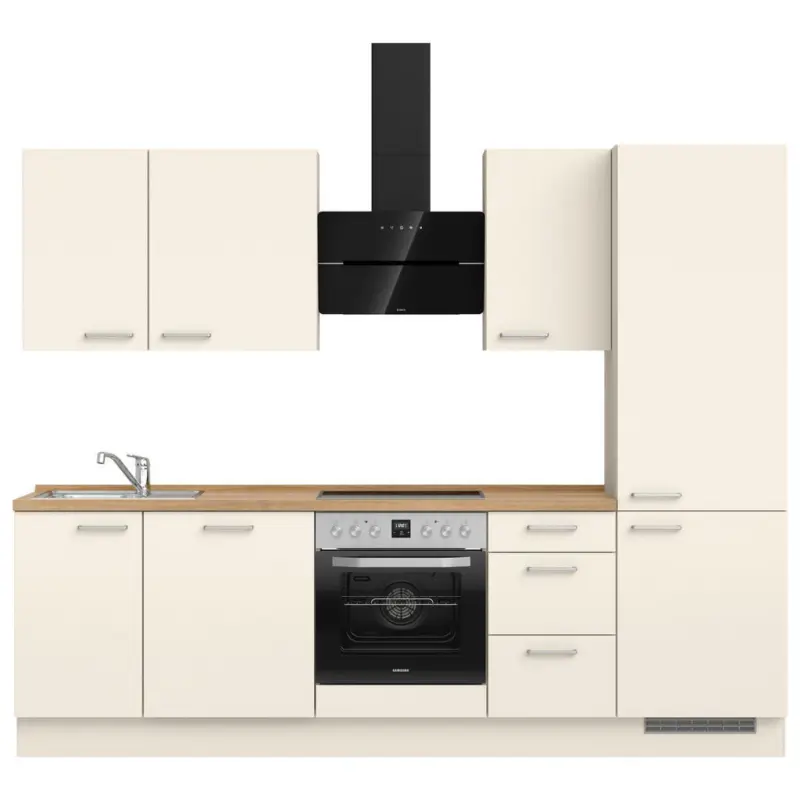 K&uuml;chenleerblock 270 cm in Eichefarben, Magnolie