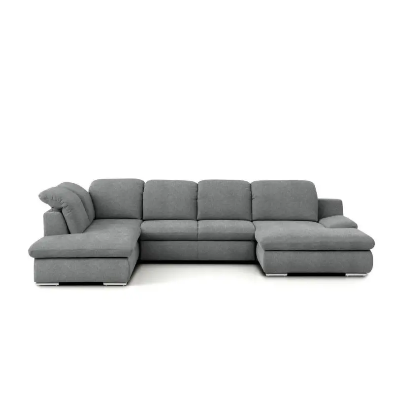 Wohnlandschaft in Chenille Dunkelgrau