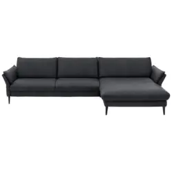 Ecksofa in Echtleder Anthrazit 334/172 cm
