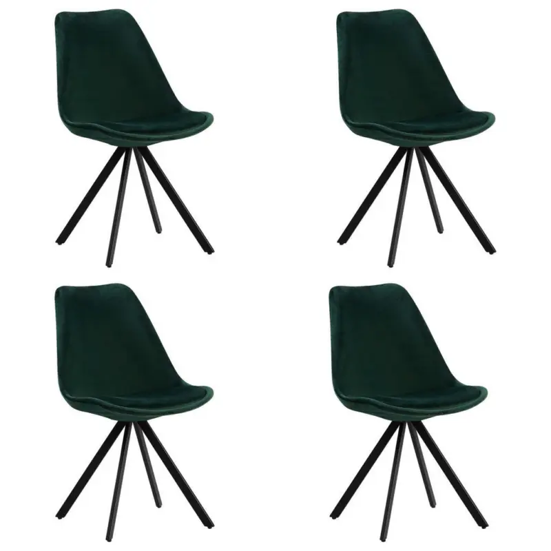 Stuhl-Set 4 St&uuml;ck gastro- und objekttauglich Samt