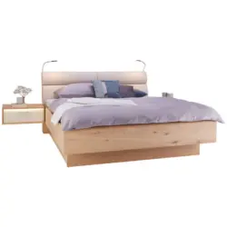 Bettanlage 180/200 cm in Eichefarben, Sandfarben