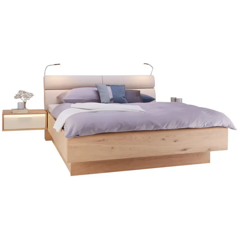 Bettanlage 180/200 cm in Eichefarben, Sandfarben