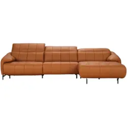 Ecksofa in Echtleder Cognac 313/165 cm