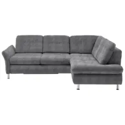 Ecksofa in Webstoff Braun, Grau 242/210 cm