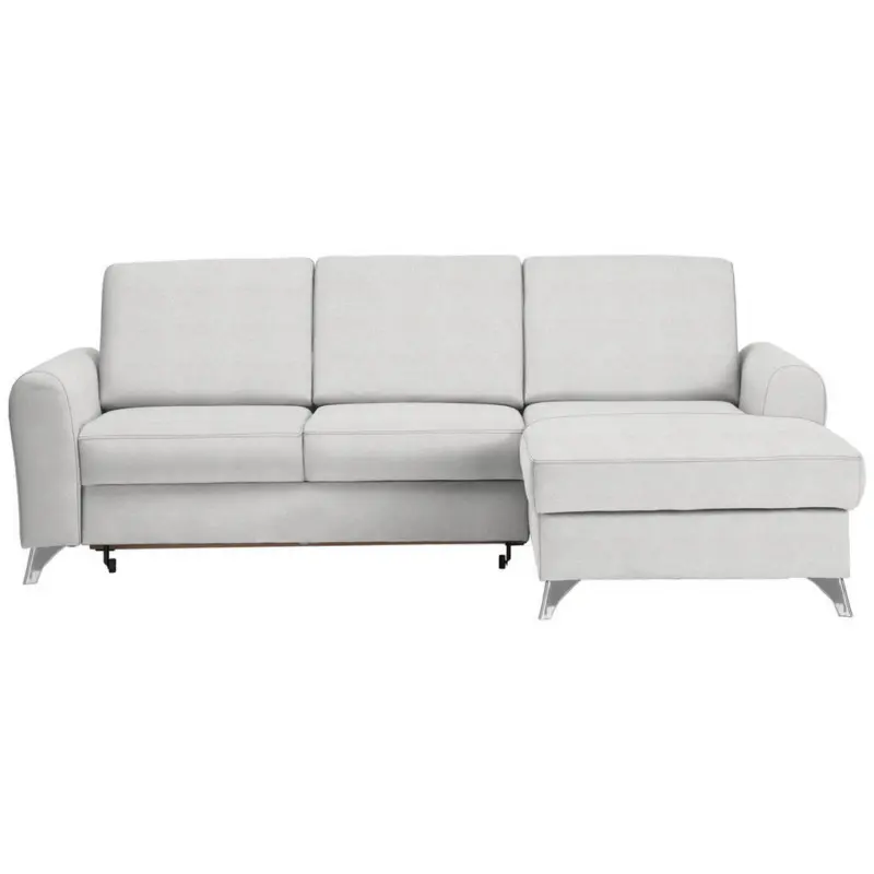 Ecksofa in Flachgewebe Creme 244/167 cm