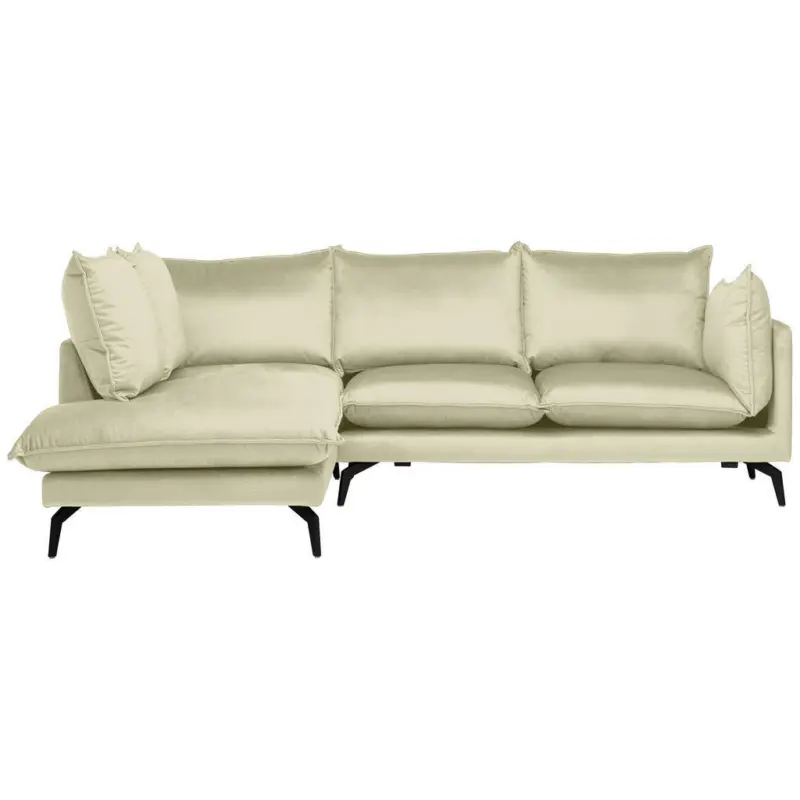 Ecksofa in Samt Creme 200/241 cm