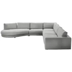 Ecksofa in Chenille, Cord Grau 425/365 cm