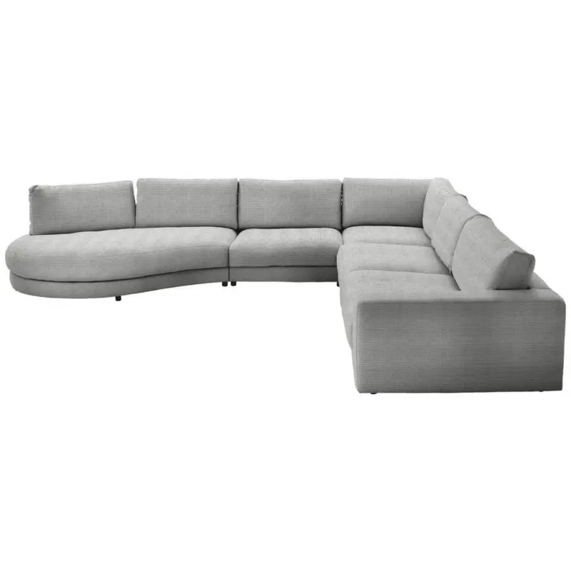 Ecksofa in Chenille, Cord Grau 425/365 cm