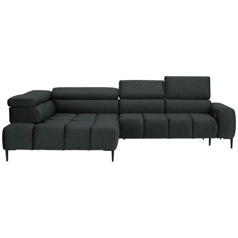 Ecksofa in Webstoff Graphitfarben 216/300 cm