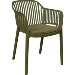 Stapelsessel in Kunststoff, Textil Gr&uuml;n