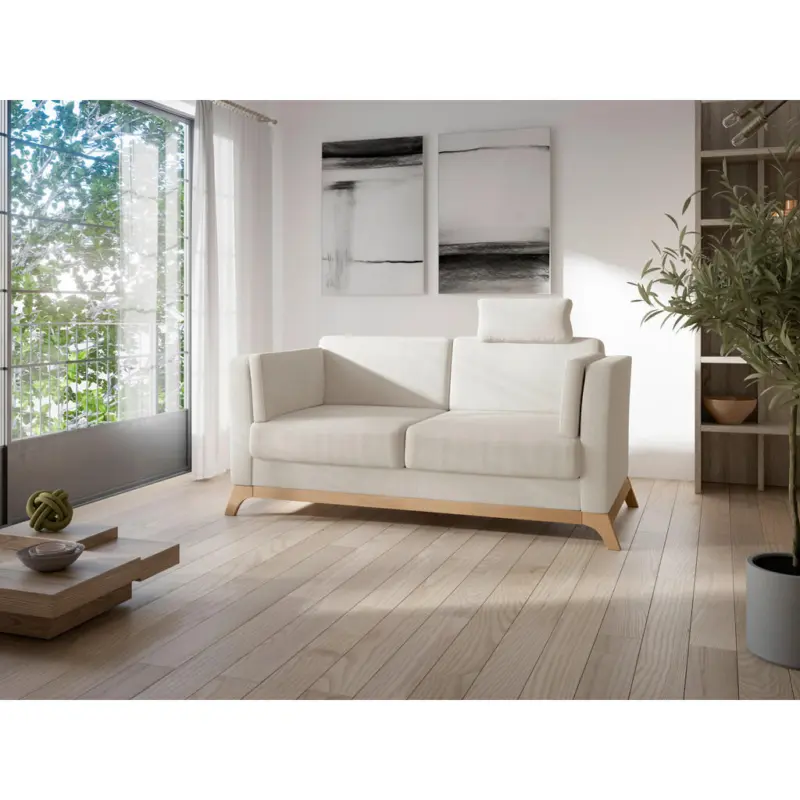 2,5-Sitzer Viva V in Flachgewebe Creme