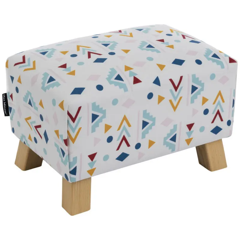 Hocker in Textil Multicolor, Wei&szlig;