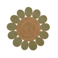 Handwebteppich Braun, Gr&uuml;n