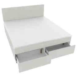 Boxbett 140/200 cm in Hellgrau