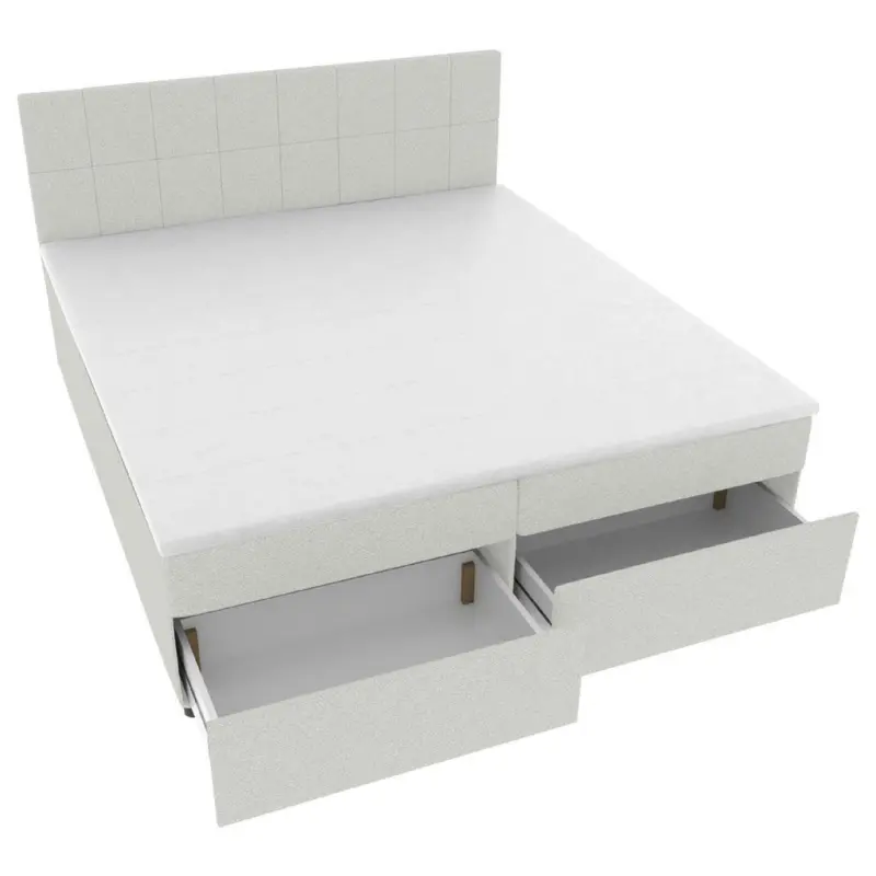 Boxbett 140/200 cm in Hellgrau