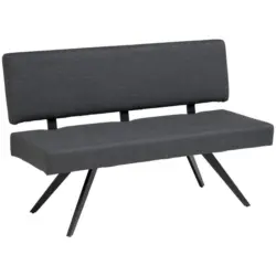 Sitzbank in Metall, Textil Dunkelgrau