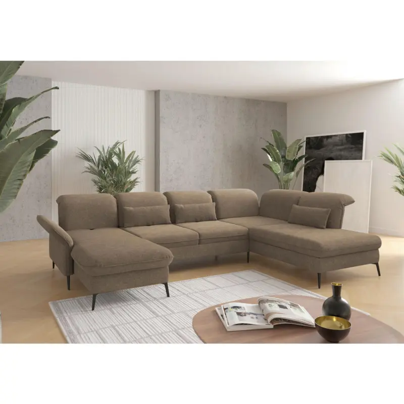 Wohnlandschaft in Flachgewebe Hellbraun