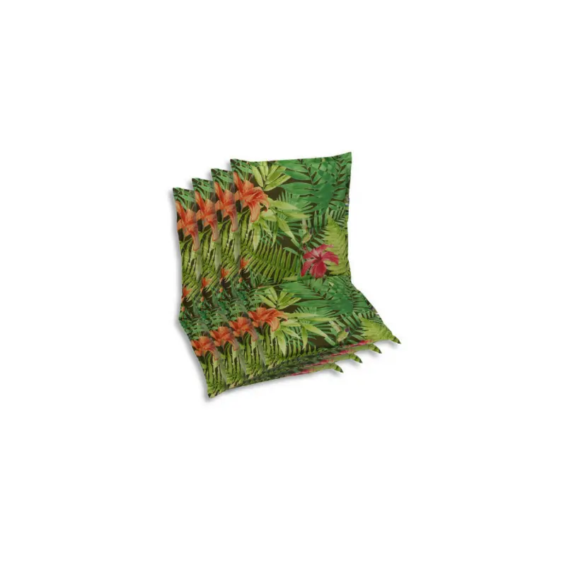 Sesselauflagenset in Gr&uuml;n, Dunkelgr&uuml;n, Hellgr&uuml;n Bl&auml;tter