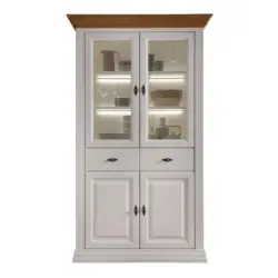 Vitrine in massiv Kiefer Wei&szlig;