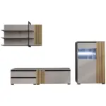 XXXLutz Lauterach - Ihr M&ouml;belhaus bei Bregenz Wohnwand in Greige, Wildeiche 314/211/45 cm