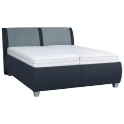 Polsterbett Matratze, Lattenrost, Bettkasten Blau 160/200 cm