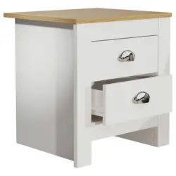 Nachtk&auml;stchen in Wei&szlig;, Eichefarben