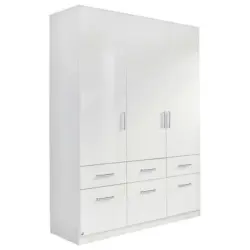 Dreht&uuml;renschrank in Wei&szlig;, Wei&szlig; Hochglanz