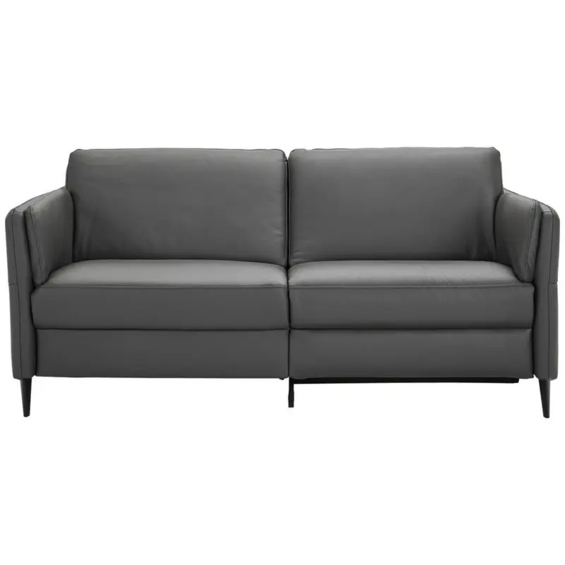 3-Sitzer-Sofa in Echtleder Anthrazit, Schwarz