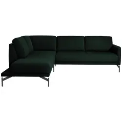 Ecksofa in Flachgewebe, Struktur Dunkelgr&uuml;n 230/254 cm