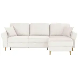 Ecksofa in Flachgewebe Naturfarben