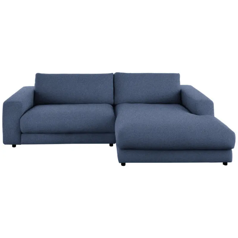 Ecksofa in Flachgewebe Blau 270/190 cm