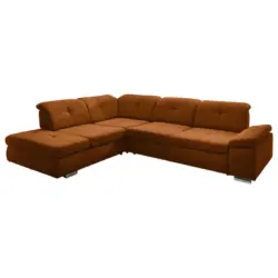 Ecksofa in Mikrofaser Cognac 260/312 cm