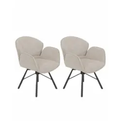 Armlehnstuhl-Set 2 St&uuml;ck Sitzfl&auml;che 360&deg; drehbar Boucl&eacute;