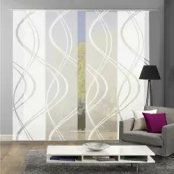 Fl&auml;chenvorhang Tiberio, 4-Tlg. in Wei&szlig; halbtransparent