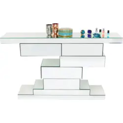 Konsolentisch in Glas, Holzwerkstoff 140/80/30 cm