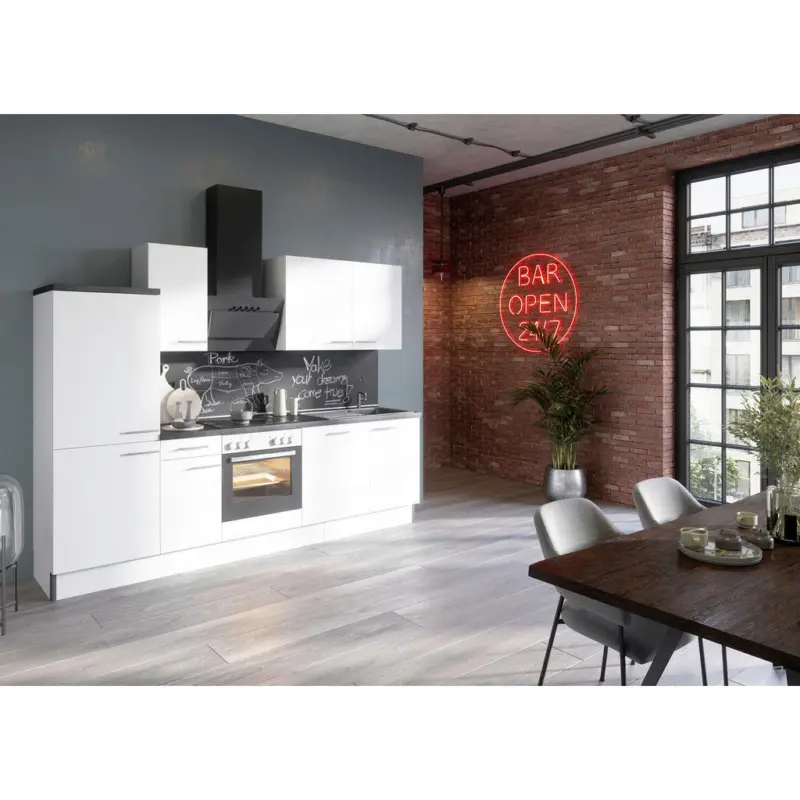 K&uuml;chenleerblock 270 cm in Wei&szlig;