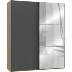 Schwebet&uuml;renschrank in Graphitfarben, Eichefarben